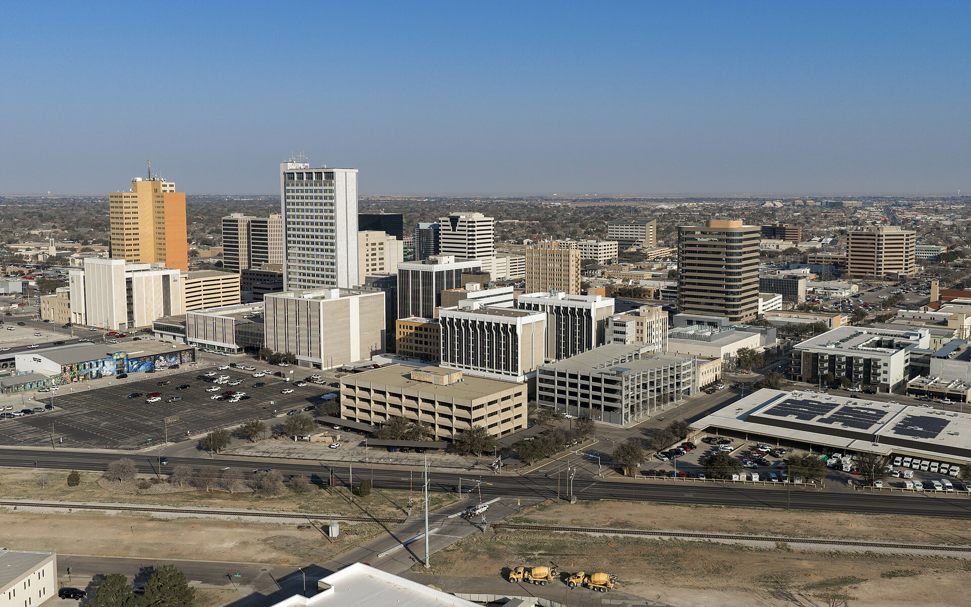 Downtown Midland, Texas skyline seen from above